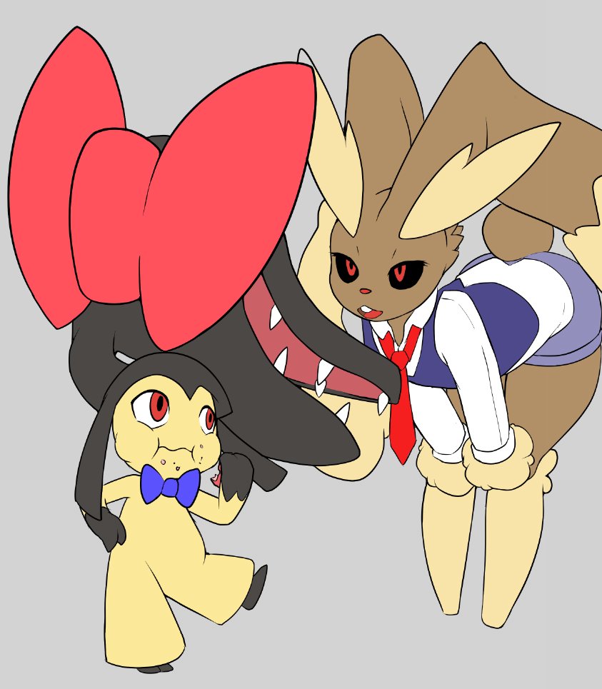 ambiguous_gender anthro cappuccino_(vulapa) chan_(vulapa) chomp_(vulapa) clothed clothing female_(lore) generation_3_pokemon generation_4_pokemon lopunny male male_(lore) mawile nintendo pokemon pokemon_(species) talking_to_another vulapa