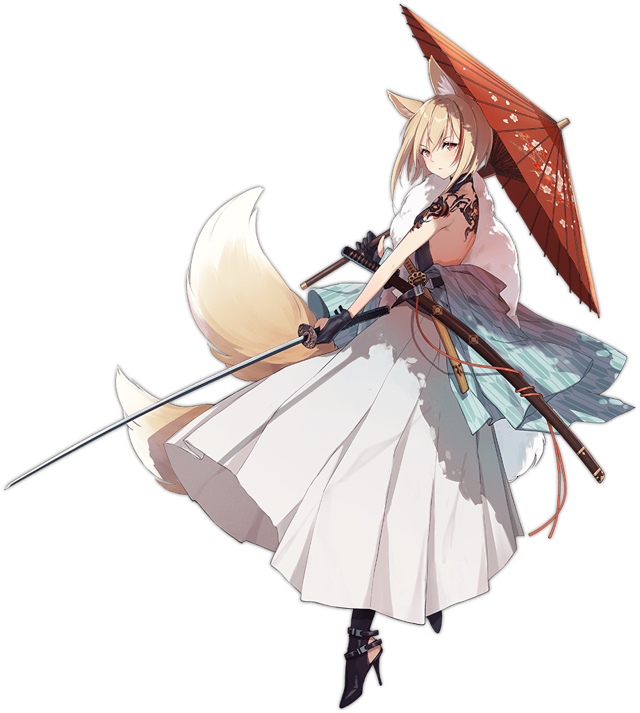 1girl animal_ears ark_order arm_tattoo back_tattoo black_footwear black_gloves blonde_hair blue_jacket boots cherry_blossoms clothes_around_waist dress fox_ears fox_girl fox_tail full_body gloves hakama hakama_skirt haori high_heel_boots high_heels holding holding_sword holding_umbrella holding_weapon jacket jacket_around_waist japanese_clothes kamon_(shinshin) katana looking_at_viewer multicolored_hair multiple_tails official_art oil-paper_umbrella parted_lips partially_fingerless_gloves pink_eyes print_jacket red_umbrella sheath sheathed short_hair skirt solo streaked_hair sword tachi-e tail tamamo_no_mae_(ark_order) tattoo transparent_background umbrella unsheathed weapon white_dress white_hakama yagasuri