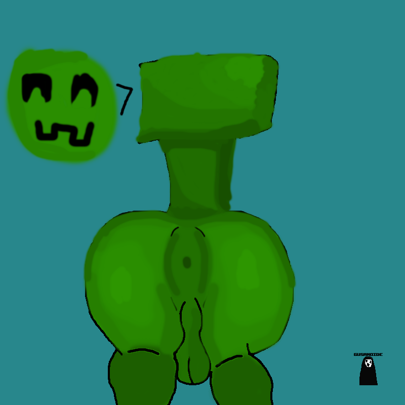 1:1 balls butt creeper elgusanoide genitals humanoid male minecraft presenting presenting_hindquarters solo video_games