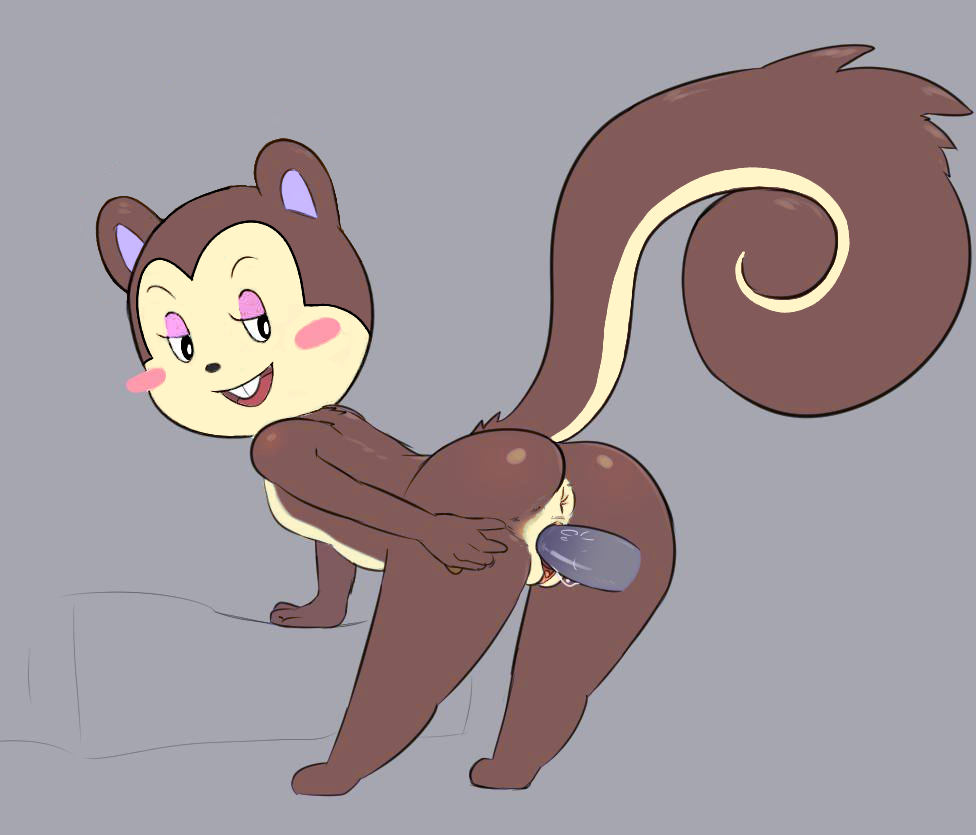 animal_crossing anthro anus disembodied_penis dizzytizzy female genitals looking_back male male/female mammal nintendo pecan_(animal_crossing) penetration penis pussy rodent sciurid solo vaginal vaginal_penetration video_games