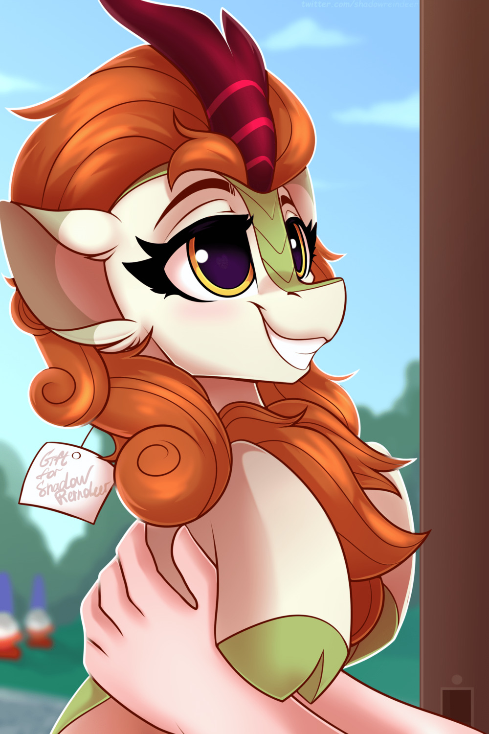 2020 2:3 asian_mythology autumn_blaze_(mlp) blurred_background chinese_mythology cloven_hooves digital_media_(artwork) east_asian_mythology equid eyebrows eyelashes female feral friendship_is_magic grin hasbro hi_res hooves kirin mammal my_little_pony mythology shadowreindeer smile solo_focus