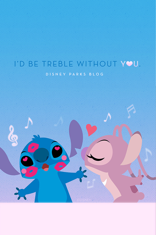 &lt;3 &lt;3_eyes 2:3 alien angel_(lilo_and_stitch) antennae_(anatomy) blue_body blue_fur claws disney duo english_text experiment_(lilo_and_stitch) eyelashes eyes_closed female fur kissing lilo_and_stitch lipstick makeup male male/female musical_note notched_ear official_art pink_body pink_fur pink_inner_ear pink_nose purple_inner_ear semi-anthro stitch_(lilo_and_stitch) text unknown_artist