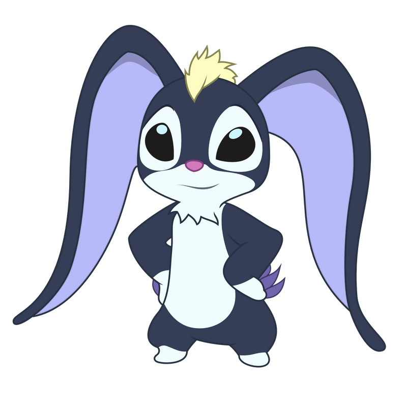 1:1 2014 alien alpha_channel blonde_hair claws dark_end_(stitch!) disney experiment_(lilo_and_stitch) fur grey_body grey_fur hair lilo_and_stitch long_ears no_sclera pink_nose purple_claws radiant_eclipse semi-anthro simple_background smile solo stitch! transparent_background tuft white_body white_fur