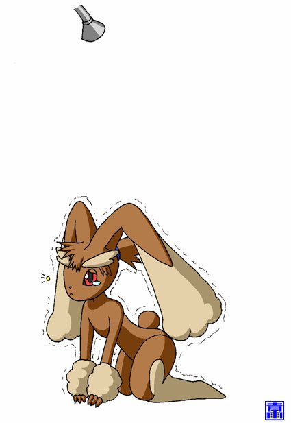 anthro bodily_fluids brown_body brown_fur female fur gym_leader lopunny misty_(pok&eacute;mon) nintendo omoi pok&eacute;mon pok&eacute;mon_(species) shower simple_background solo surprised_expression tan_body tan_fur tears transformation video_games white_background