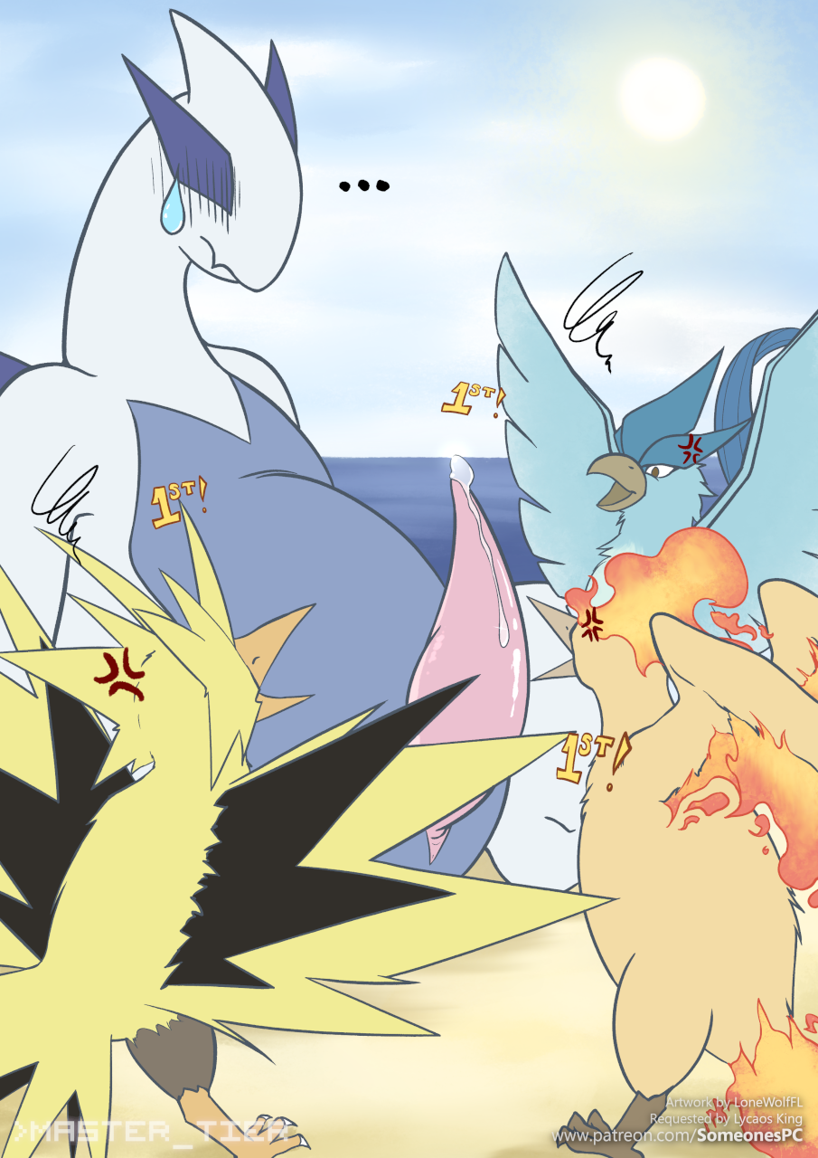 ... ambiguous_gender animal_genitalia articuno avian black_body blue_body blue_feathers bodily_fluids cloud cross-popping_vein day erection feathers feral fire flaming_wings genital_fluids genital_slit genitals group hi_res legendary_pok&eacute;mon lonewolffl looking_at_genitalia looking_at_penis lugia male moltres nintendo open_mouth penis pink_penis pok&eacute;mon pok&eacute;mon_(species) precum presenting presenting_penis sky slit someone's_pc spread_wings standing sun sweat sweatdrop talons tapering_penis vein video_games water white_body wings yellow_body zapdos