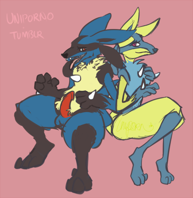 breasts determined duo erection female hand_on_breast humanoid incest_(lore) looking_at_viewer lucario male male/female nintendo pok&eacute;mon pok&eacute;mon_(species) shiny_pok&eacute;mon sitting tongue tongue_out uniporno video_games