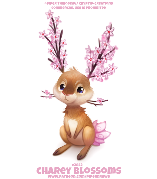 ambiguous_gender blue_eyes branch brown_body brown_fur cherry_blossom cryptid-creations elemental_creature english_text flora_fauna flower fur humor lagomorph leporid mammal pink_body plant pun rabbit simple_background solo tan_body tan_fur text url visual_pun white_background wood
