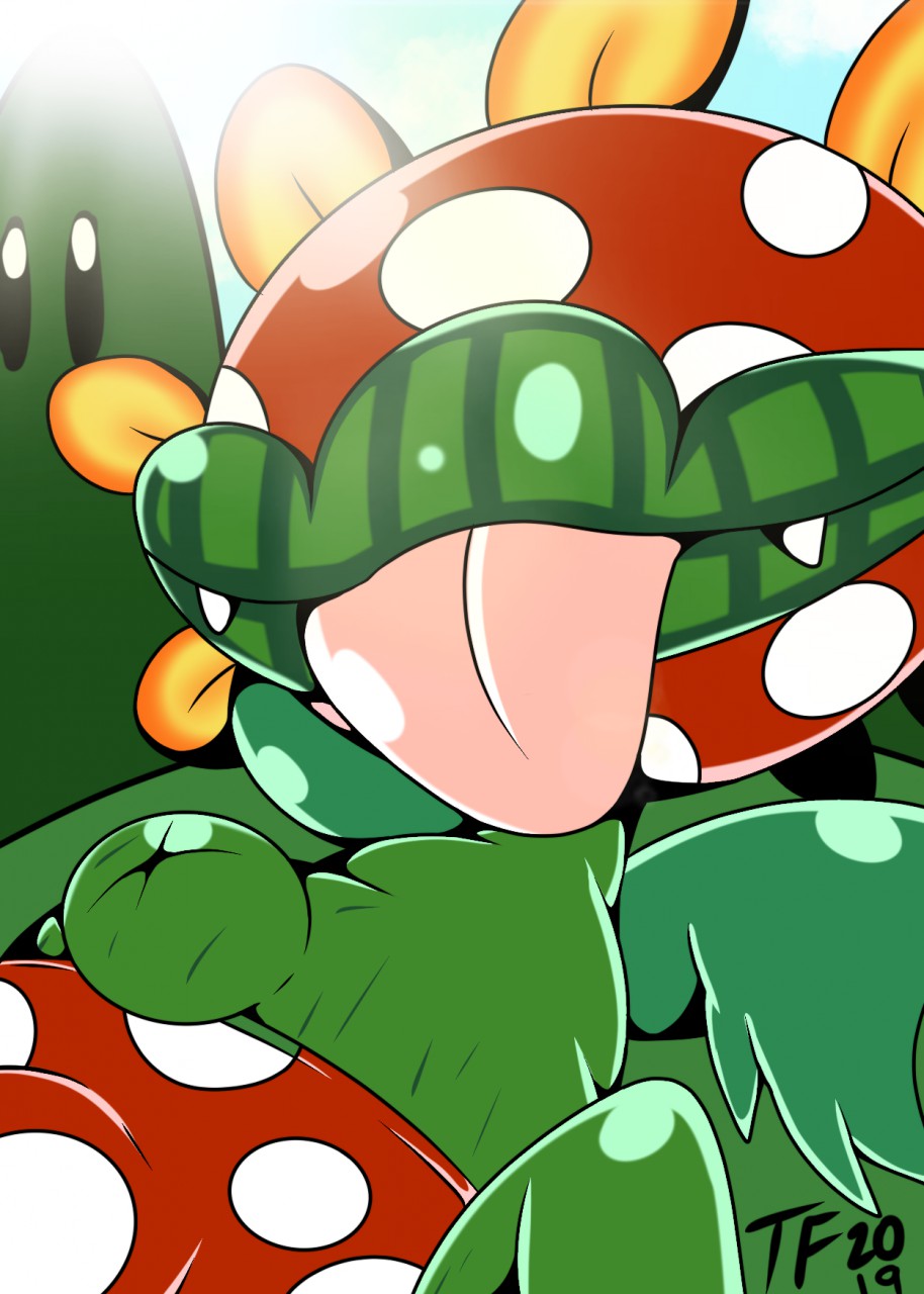 2019 animate_inanimate big_navel big_tongue black_eyes bulge clothed clothing cloud elemental_creature eyeless fangs flora_fauna green_body green_lips green_navel hi_res hill lips male mario_bros mostly_nude multicolored_body navel nintendo not_furry on_ground outside petey_piranha pink_tongue piranha_plant plant pose red_body sharp_teeth sitting sky slightly_chubby smile solo spread_legs spreading teeth tepigfan101 thick_lips thick_tongue tongue tongue_out topless underwear video_games white_body