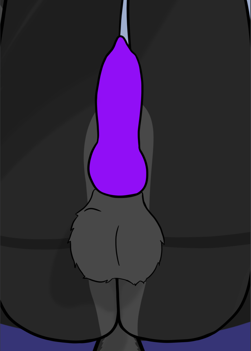 anthro balls butt canid canine fox genitals glowing glowing_genitalia highlights_(coloring) male mammal pillarbox presenting presenting_balls slinx slinx_(character) solo