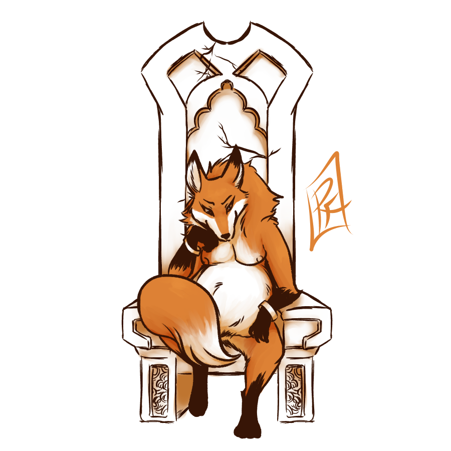 2019 anthro arm_markings armello bedroom_eyes belly big_belly bracelet breasts canid canine chair convenient_censorship digital_media_(artwork) dipstick_ears dipstick_tail female fox fur furniture gloves_(marking) hand_under_chin jewelry leg_markings looking_at_viewer mammal markings monochrome multicolored_body multicolored_ears multicolored_fur multicolored_tail narrowed_eyes nipples nude orange_and_white orange_body orange_fur pregnant royalty scarlet_(armello) seductive sitting smile smirk socks_(marking) sogravid solo tail_censorship throne two_tone_body two_tone_fur video_games white_body white_fur