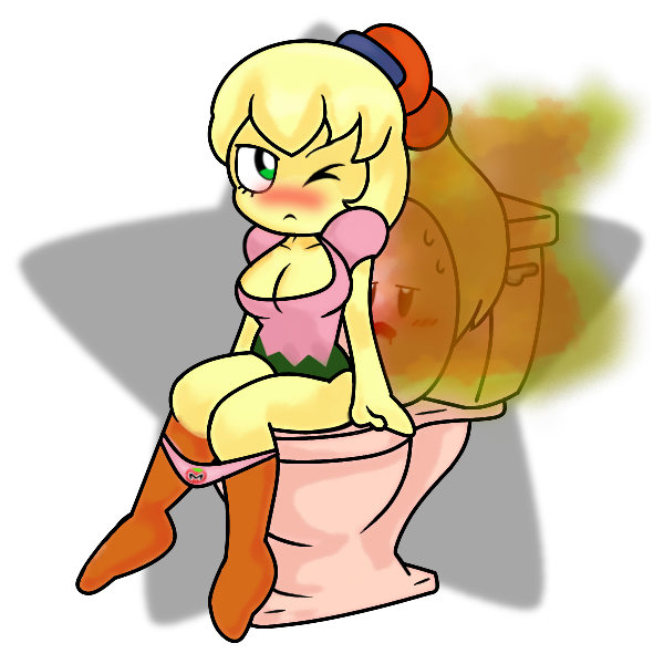 1:1 alpha_channel blonde_hair blush bodily_fluids breasts cleavage clothed clothing drooling fart fart_fetish female go2 green_eyes hair humanoid humiliation kirby kirby_(series) male nintendo one_eye_closed panties panties_down saliva simple_background sitting sweat tiff_(kirby) toilet toilet_use transformation underwear underwear_down video_games
