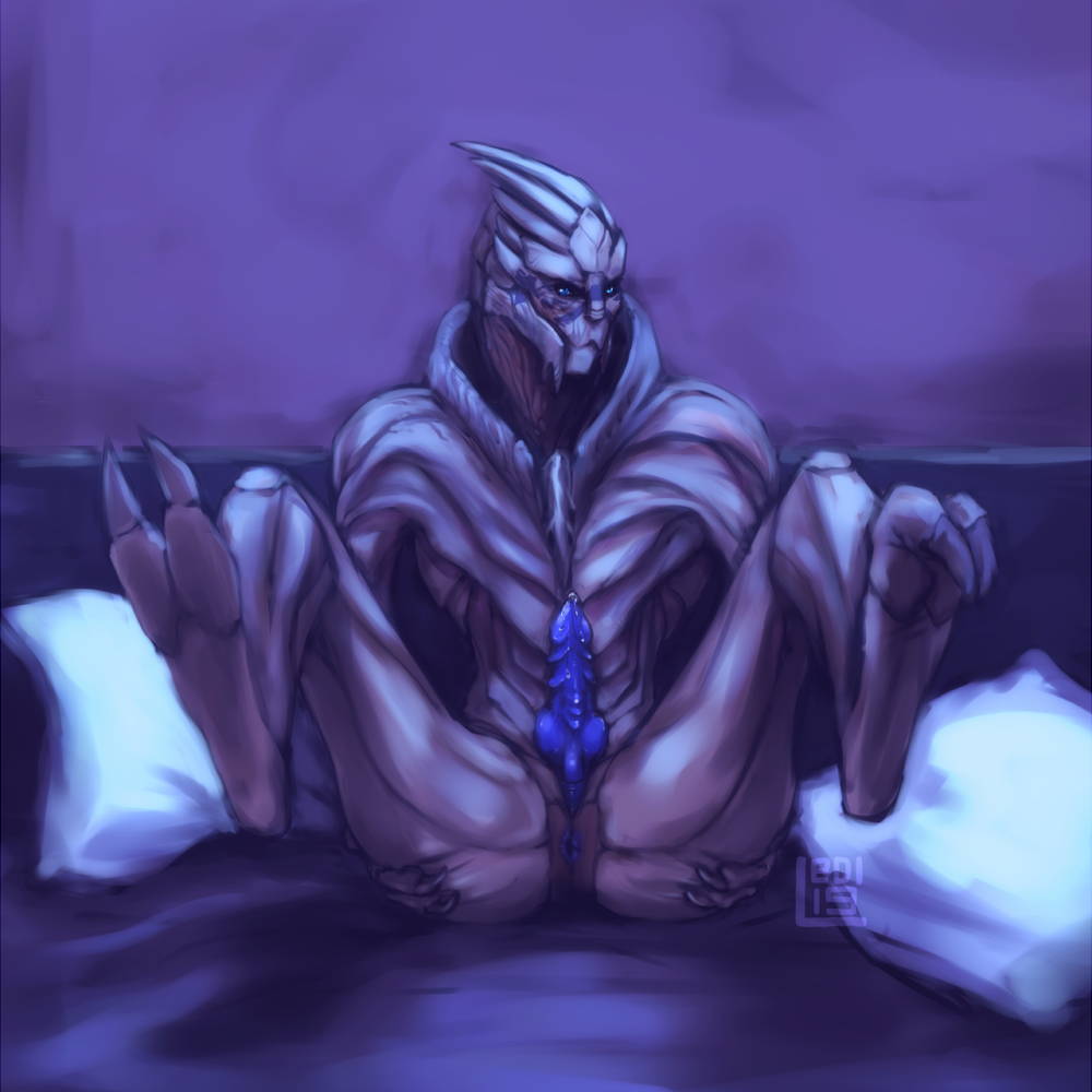 1:1 2019 alien anus butt commander_ledi erection front_view full-length_portrait garrus_vakarian genitals grey_body legs_up male mass_effect nude penis portrait presenting presenting_anus purple_penis sitting solo spread_butt spreading turian video_games