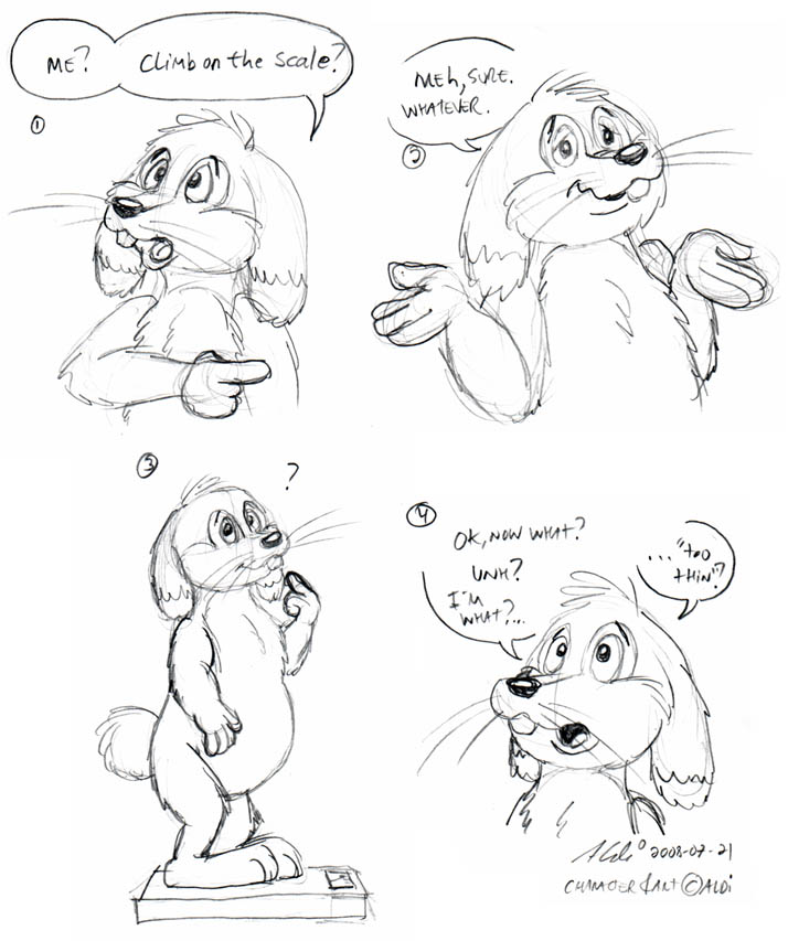 aldi anthro black_and_white clueless colorless dialogue english_text lagomorph leporid male mammal monochrome rabbit scale sketch slightly_chubby smile solo text toony whiskers