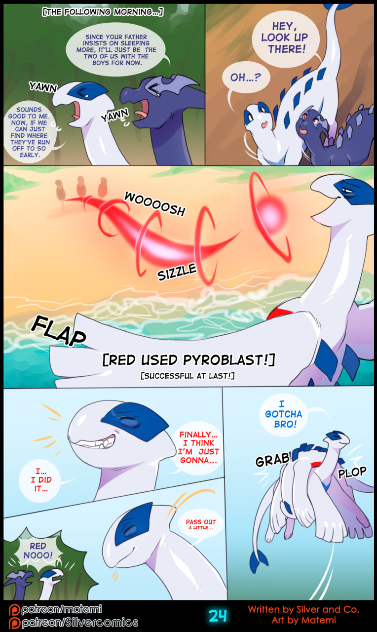 2020 beach blue_(shiro-neko) bodily_fluids comic english_text eyes_closed fangs feral flying forest hi_res horn legendary_pok&eacute;mon lugia matemi motion_lines nintendo open_mouth pok&eacute;mon pok&eacute;mon_(species) red_(shiro-neko) red_eyes seaside shadow_lugia shadow_pok&eacute;mon tears teeth text training training_dummy tree video_games water wings