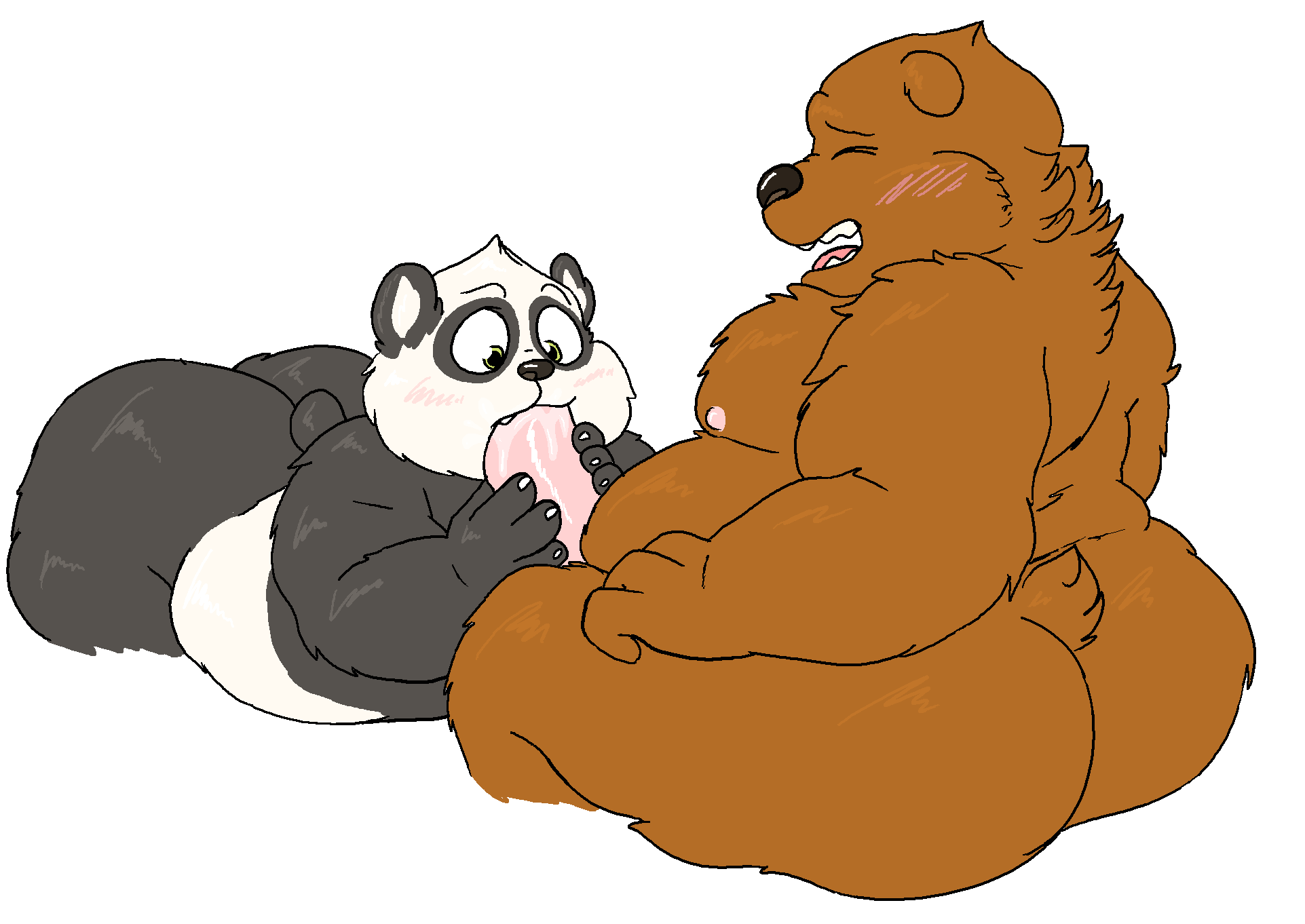 alpha_channel anthro big_butt border brown_bear butt cartoon_network drawpile duo fellatio giant_panda grizzly_(wbb) grizzly_bear hi_res male male/male mammal nood1e oral overweight overweight_male panda_(wbb) penile sex slightly_chubby transparent_border ursid ursine we_bare_bears