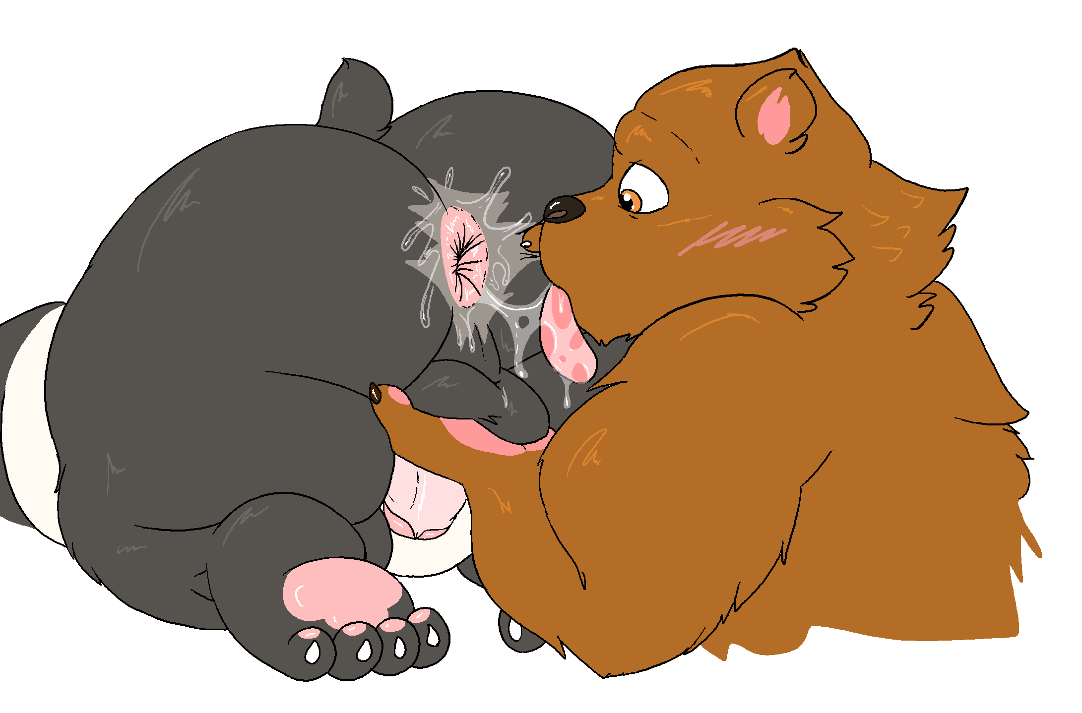 alpha_channel anal anthro anus balls big_butt brown_bear butt cartoon_network drawpile duo genitals giant_panda grizzly_(wbb) grizzly_bear hi_res male male/male mammal nood1e oral overweight overweight_male panda_(wbb) penis rimming sex slightly_chubby ursid ursine we_bare_bears