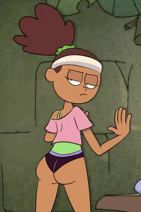 2:3 amphibia_(series) animated anne_boonchuy butt female gym_shorts human human_only mammal not_furry scobionicle99 shaking shaking_butt short_playtime solo teenager young