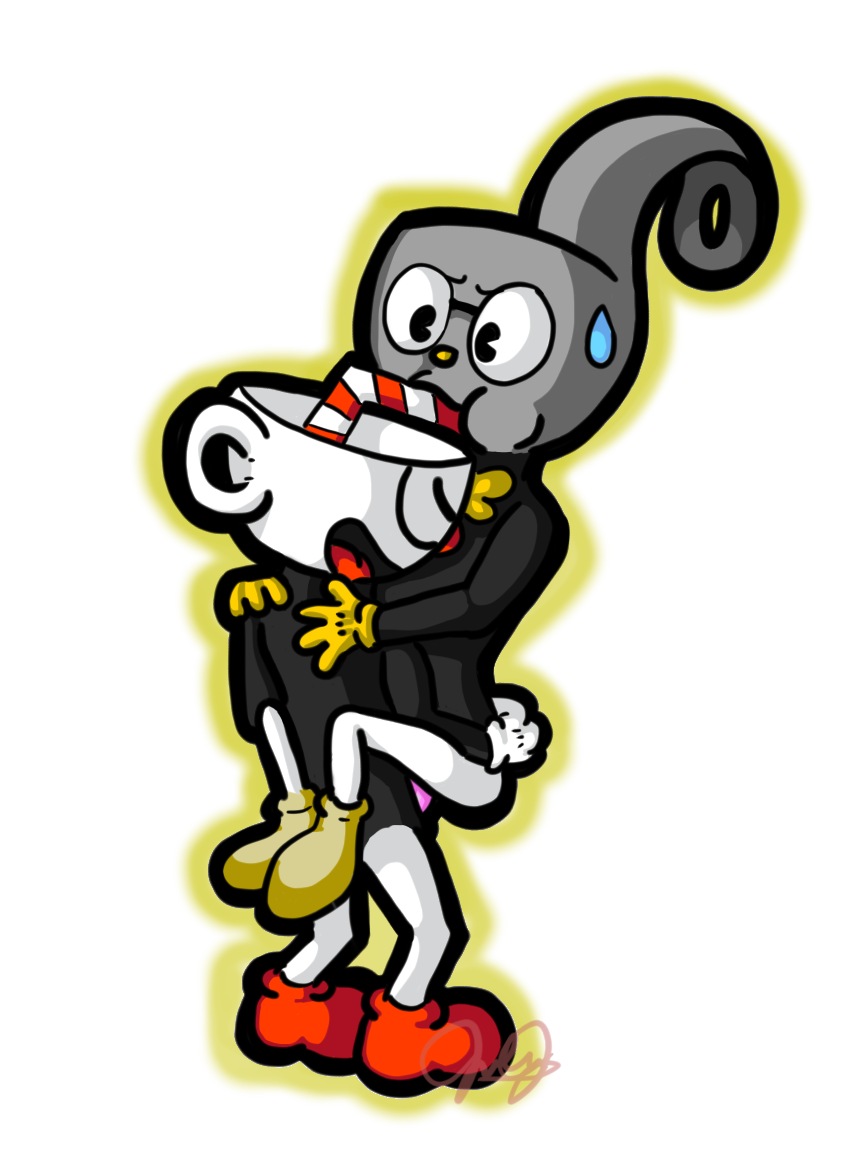 alpha_channel anal anal_penetration animate_inanimate anthro cuphead_(character) cuphead_(game) duo genitals humanoid junijoobs male male/male male_penetrated male_penetrating male_penetrating_male mugman penetration penis sex straw sucking video_games