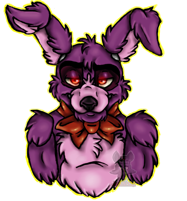 2017 alpha_channel animatronic anthro black_nose bonnie_(fnaf) cheek_tuft eyebrows facial_tuft five_nights_at_freddy's fur glowing glowing_eyes head_tuft inner_ear_fluff juliart15 lagomorph leporid machine male mammal purple_body purple_fur rabbit red_eyes ribbons robot signature simple_background smile solo transparent_background tuft video_games