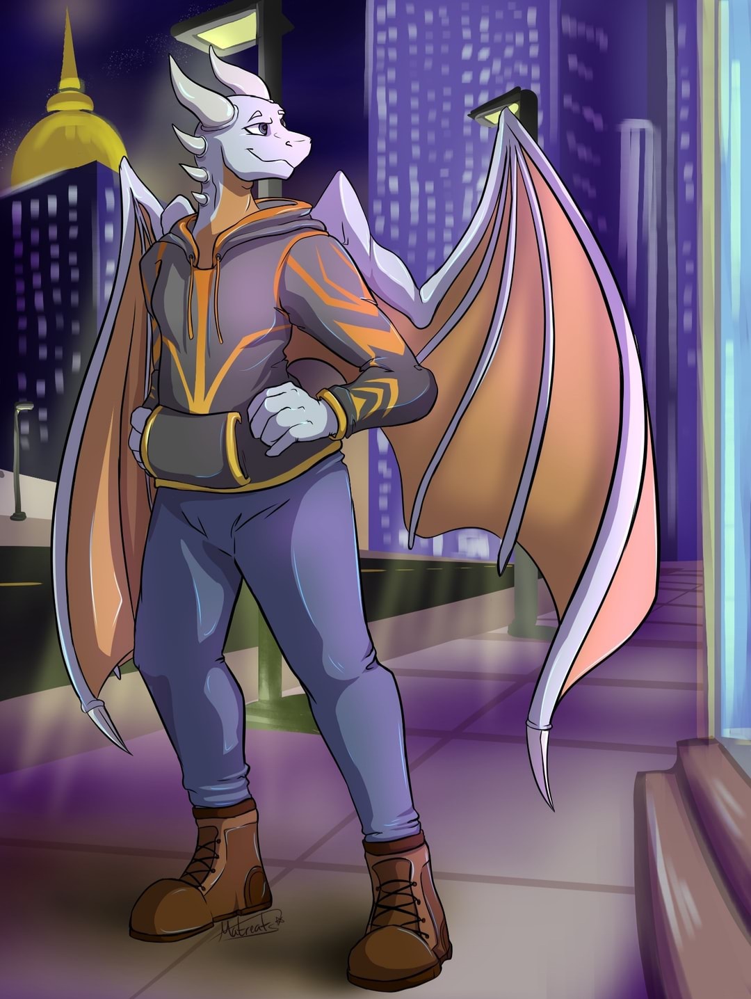 anthro clothed clothing dragon happy hi_res jason male safe scalie solo