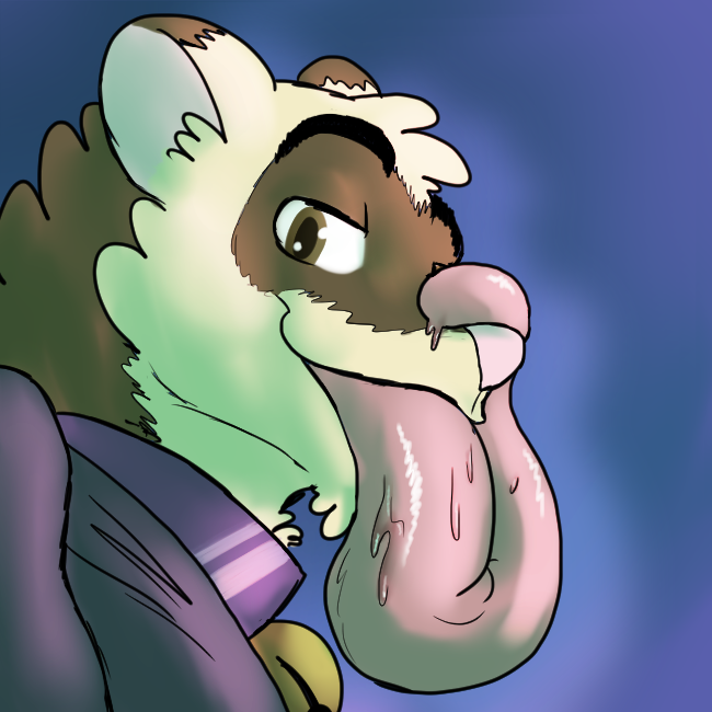 1:1 2020 anthro bell bell_collar big_tongue bodily_fluids collar domestic_ferret drooling fluffy hyper hyper_tongue male mammal muffin_(themuffinly) mustela mustelid musteline saliva solo themuffinly thick_tongue tongue