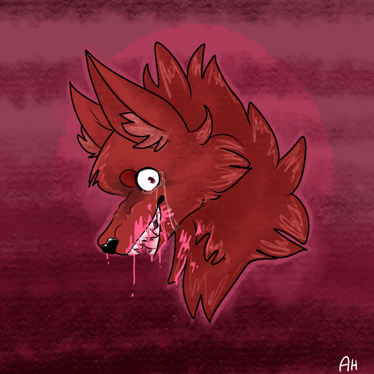 1:1 ambiguous_gender blood bloody_fur bloody_mouth bodily_fluids canid canine canis crazy_eyes feral flying fur headshot_portrait looking_aside mammal nosebleed open_mouth pink_blood portrait red_body red_fur simple_background smile solo tears teeth_showing wolf