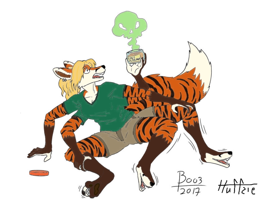 2017 2020 3_legs 4_arms anthro boo3 canid canine felid female fox huffzie hybrid mammal may_abbagail multi_arm multi_leg multi_limb multifur muzzle_feet pantherine solo tiger transformation what what_has_magic_done what_has_science_done what_the_hell where_is_your_god_now