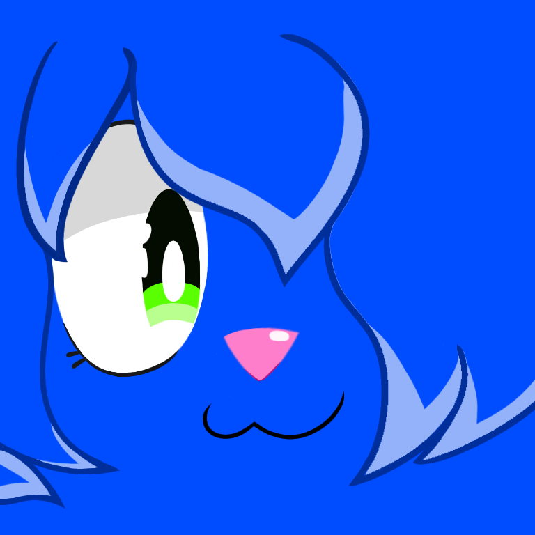 1:1 anthro asnyow_nyugen black_eyelashes blue_body blue_fur blue_hair brazillianboi cute_eyes cute_face domestic_cat face_focus felid feline felis fur green_eyes hair looking_at_viewer male_(lore) mammal pink_nose smiling_at_viewer