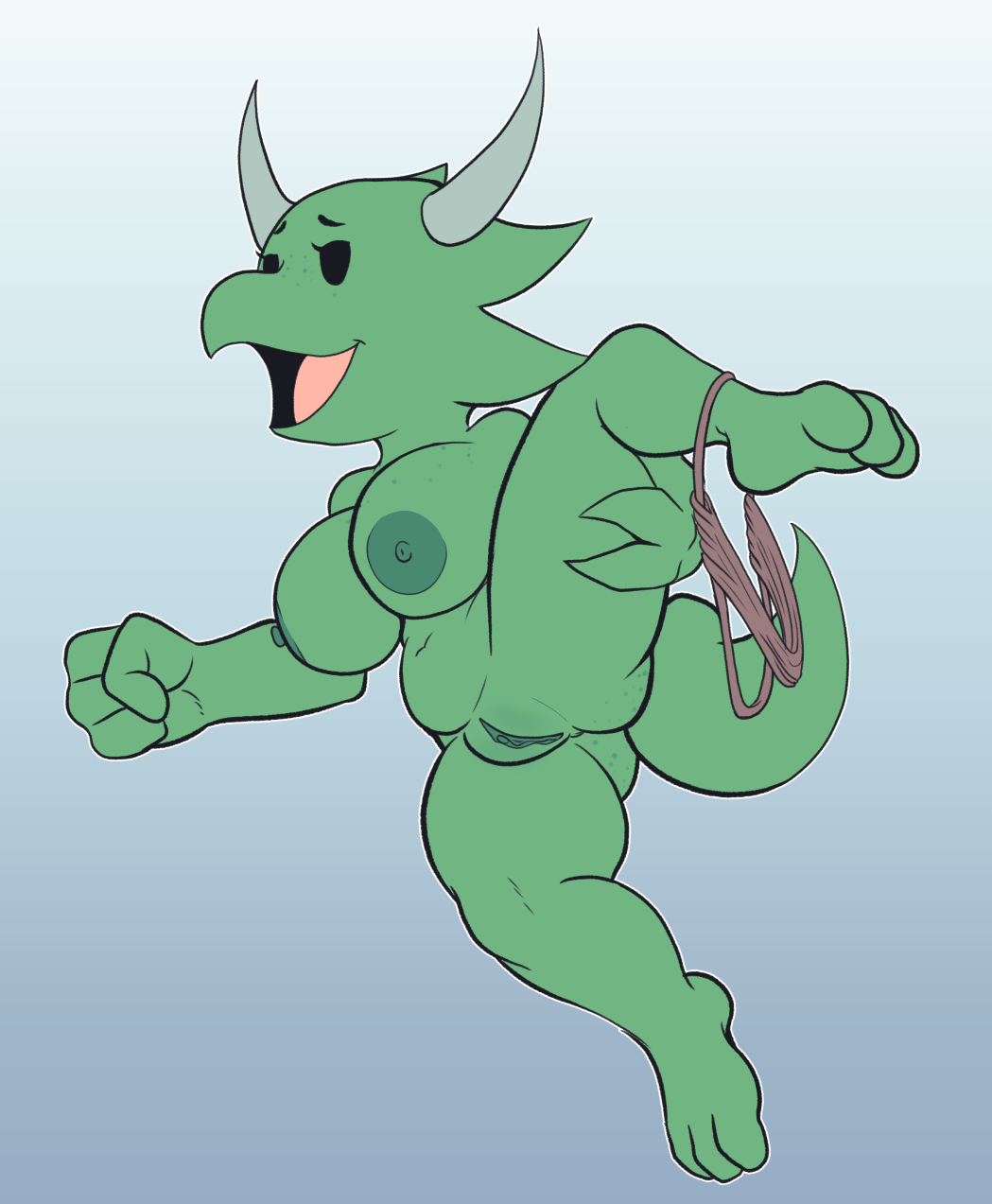 anthro clothing female fours_(artist) green_body green_skin hi_res kobold kobold_princess lizard panties panties_around_one_leg reptile scalie short_stack slightly_chubby solo thong towergirls underwear underwear_around_one_leg