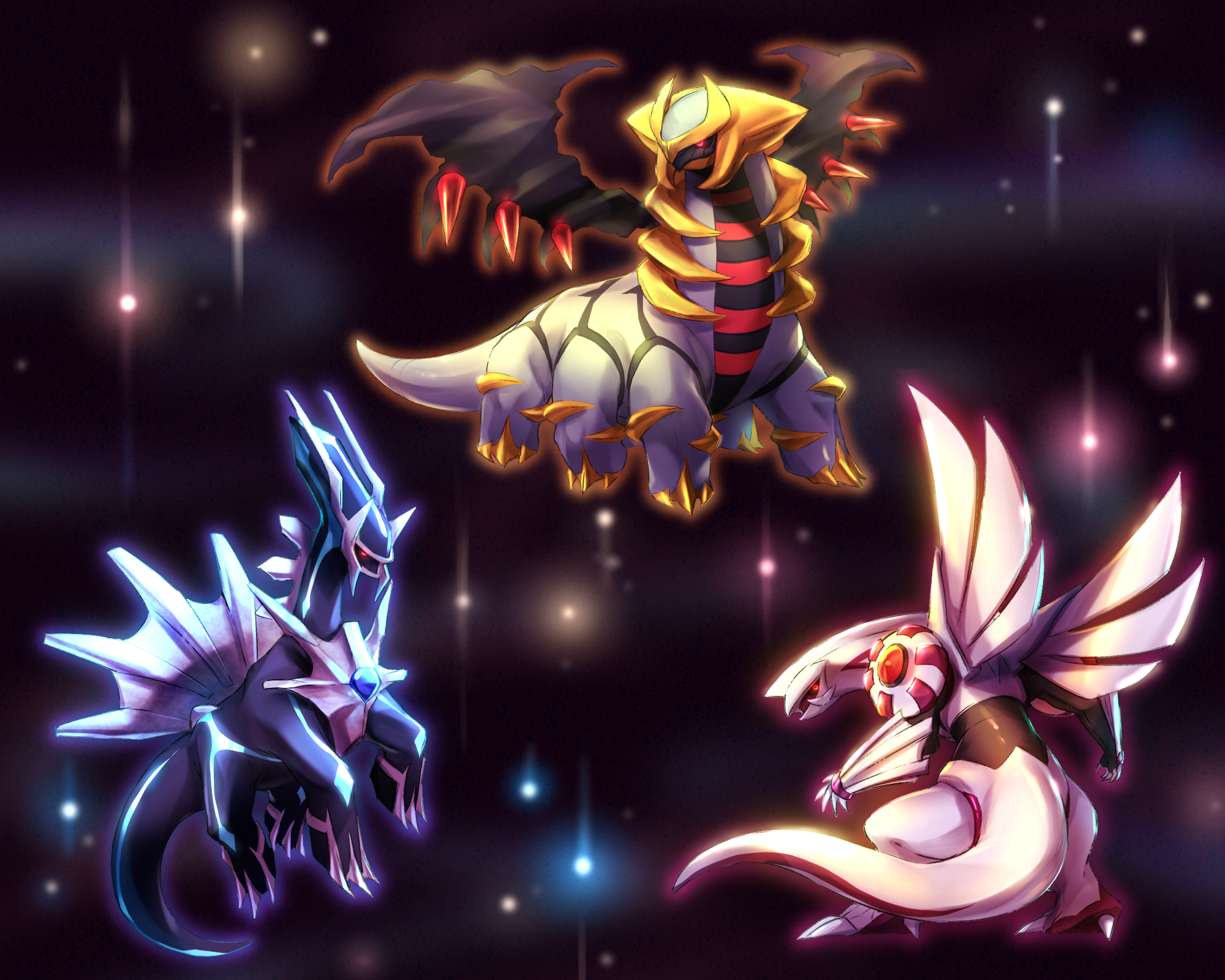 sawa d, giratina, giratina (altered), creatures (company), game freak,  nintendo, pokemon, highres, claws, flying, gen 4 pokemon, legendary  pokemon, pokemon (creature), red eyes, spikes - Image View 