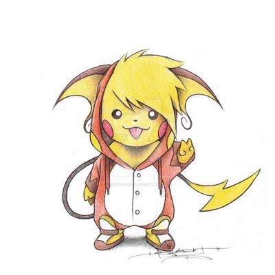 1:1 ambiguous_gender clothing cosplay costume evolutionary_family feral footwear hoodie itsbirdyart jacket low_res nintendo pikachu pok&eacute;mon pok&eacute;mon_(species) pok&eacute;mon_costume raichu shoes solo standing topwear video_games