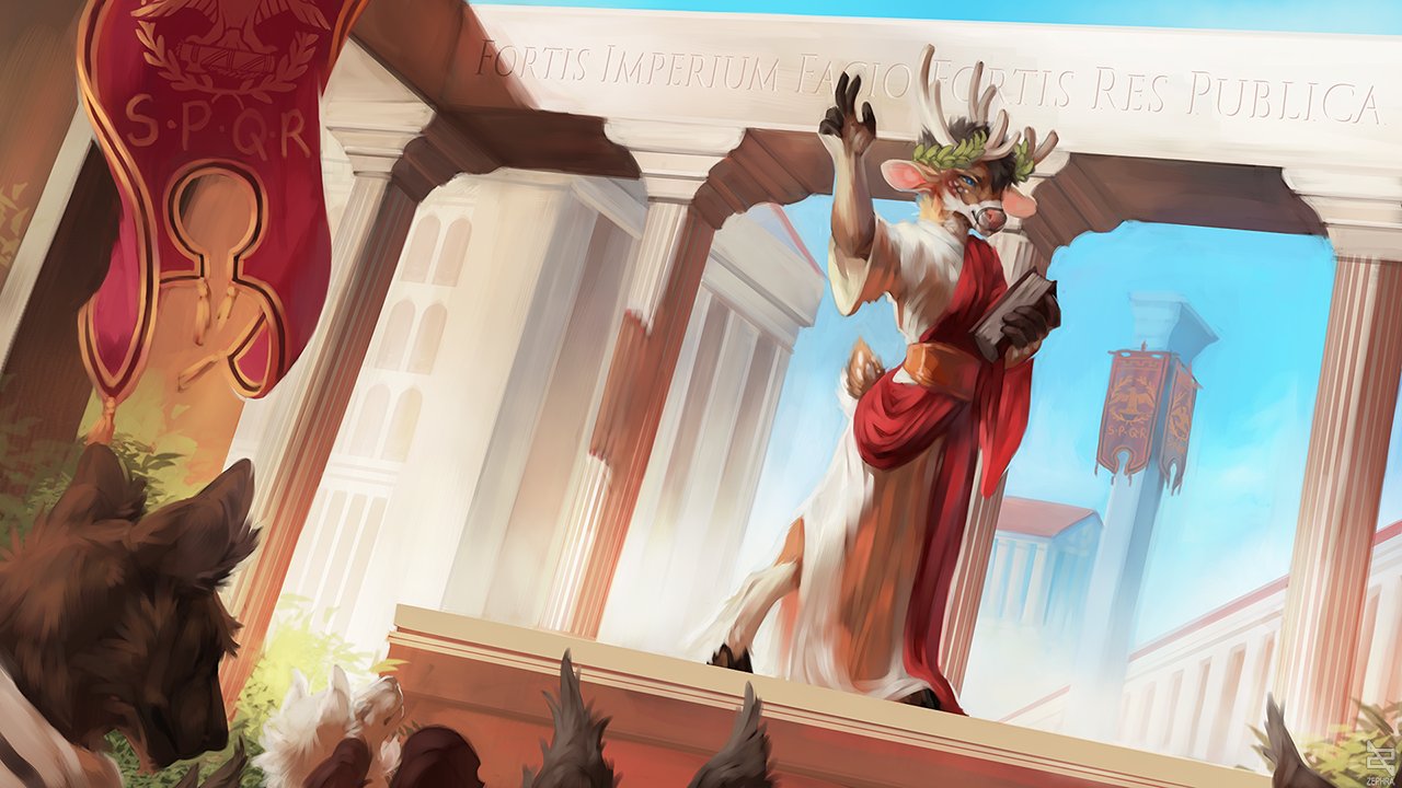 16:9 2020 anthro cervid clothed clothing day detailed_background digital_media_(artwork) male mammal outside sky widescreen zephra