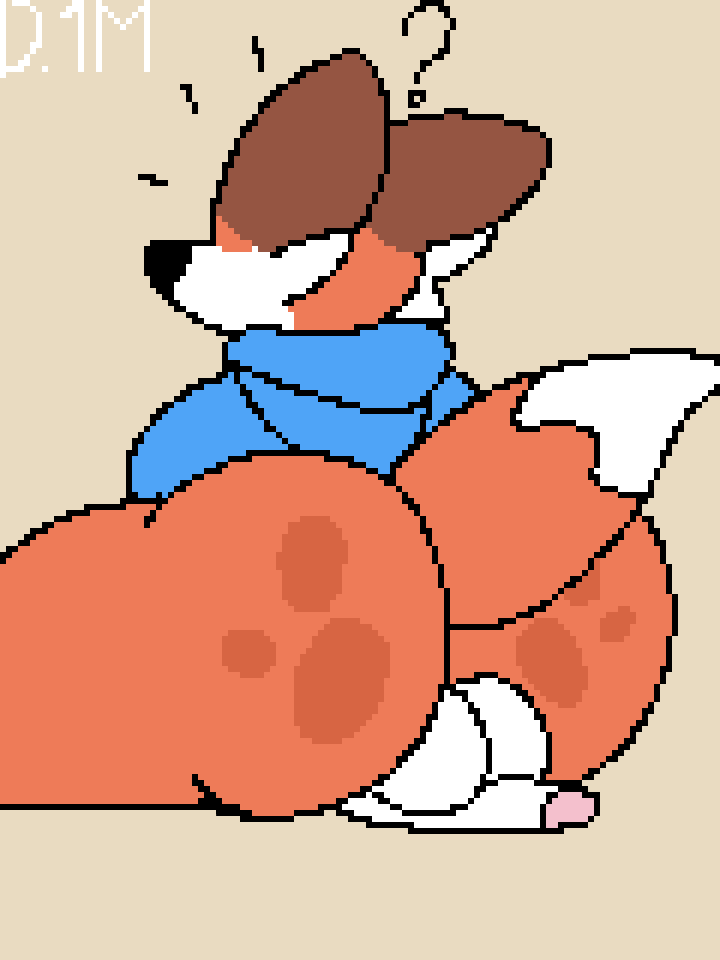 3:4 anthro backsack balls big_butt blue_clothing blue_hoodie blue_topwear butt canid canine clothing dronemillion fox freckles freckles_on_butt fur genitals hoodie humanoid male mammal orange_body orange_fur sitting sitting_on_balls solo superiorfox(superiorfoxdafox) topwear unaware white_body white_fur