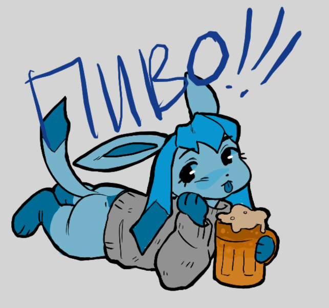 alcohol anthro beer beverage clothing eeveelution eunicidae generation_4_pokemon glaceon looking_away lying male nintendo on_front pokemon pokemon_(species) russian_text silly solo sweater text tongue tongue_out topwear