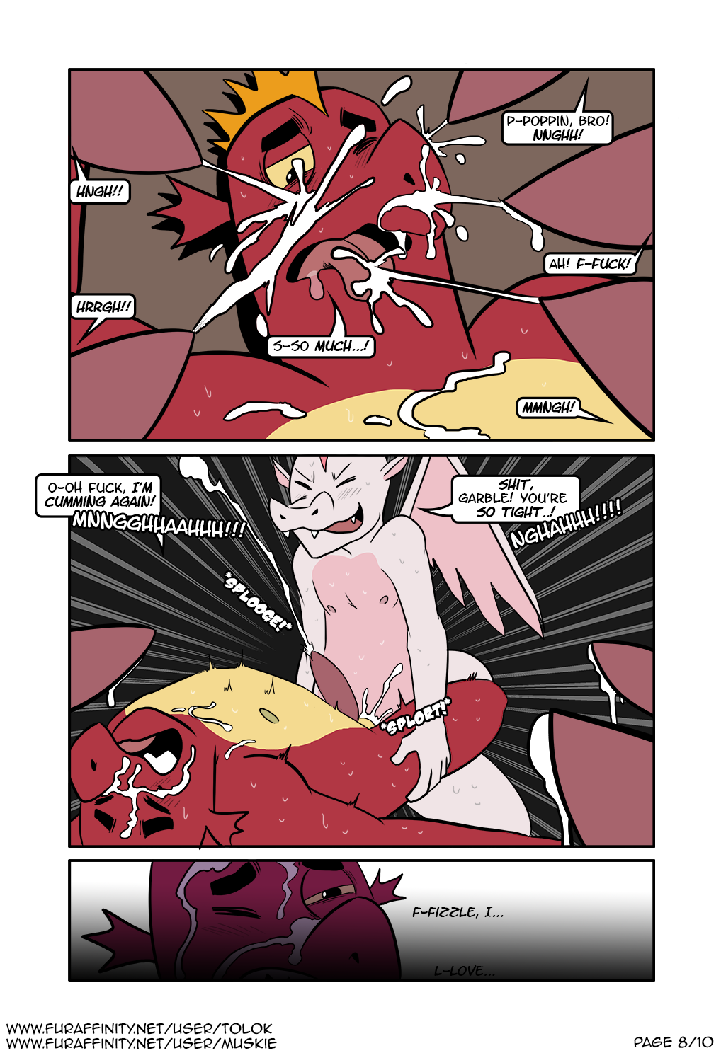 anal anal_penetration anthro anthro_on_anthro anthro_penetrated anthro_penetrating anthro_penetrating_anthro bodily_fluids comic cum cum_on_face cumshot dialogue dragon ejaculation english_text erection fizzle_(mlp) friendship_is_magic garble_(mlp) genital_fluids genitals group group_sex hasbro hi_res male male/male male_penetrated male_penetrating male_penetrating_male my_little_pony nipples nude penetration penis sex text tolok url
