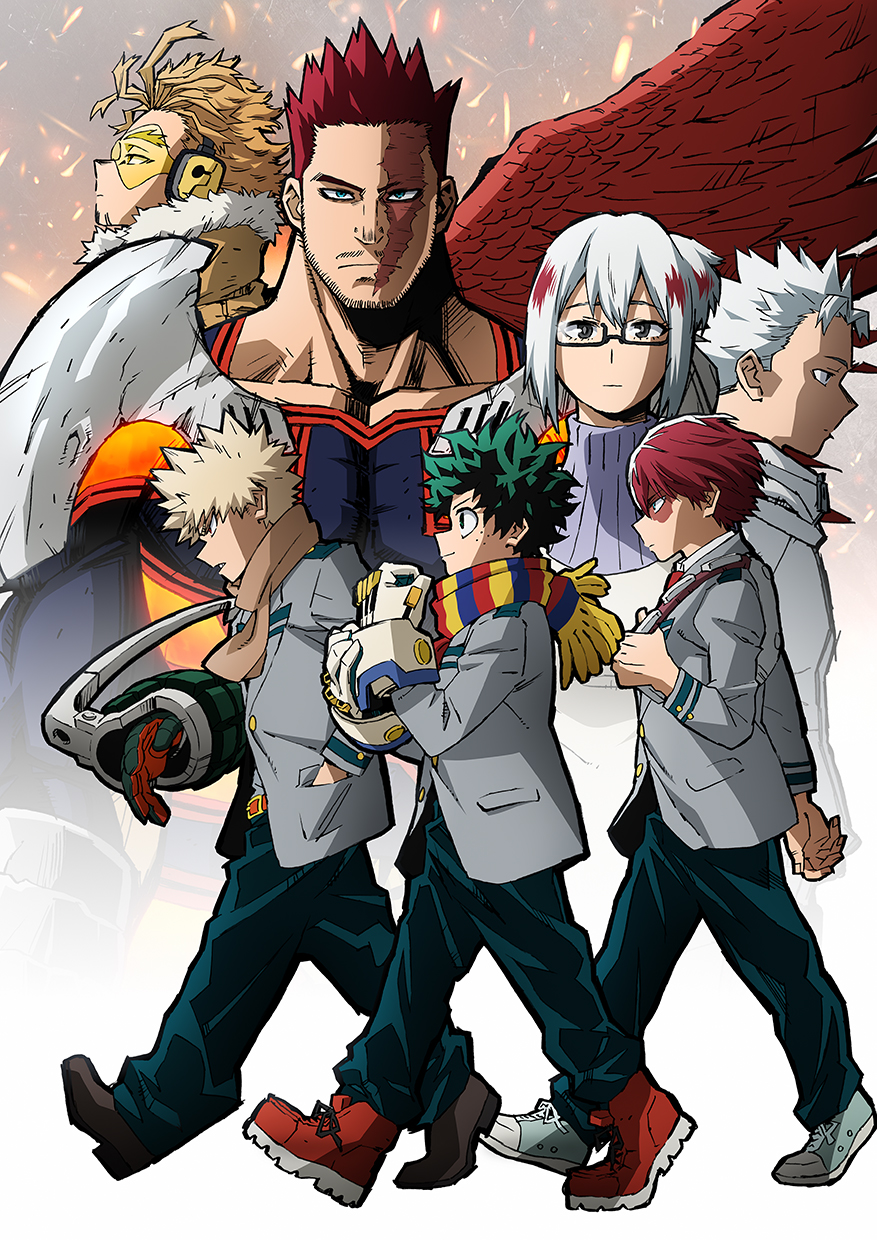 1girl 6+boys :| arm_at_side bakugou_katsuki beard_stubble belt black-framed_eyewear black_outline blazer blonde_hair blue_eyes blue_pants bodysuit boku_no_hero_academia bright_pupils brother_and_sister burn_scar buttoned_cuffs buttons cel_shading clenched_hand closed_mouth collarbone collared_shirt cropped_torso cross-laced_footwear double-parted_bangs double_horizontal_stripe embers endeavor_(boku_no_hero_academia) eyes_visible_through_eyewear facial_hair facial_mark fading family father_and_daughter father_and_son feathered_wings floating_hair forked_eyebrows freckles fringe_trim from_side fur-trimmed_jacket fur_trim glasses gloves green_eyes green_hair grey_jacket grey_pupils hair_between_eyes hair_slicked_back hand_in_pocket hands_up hawks_(boku_no_hero_academia) head_back head_down headphones highres jacket key_visual lapels long_sleeves looking_ahead looking_at_viewer mature_male messy_hair midoriya_izuku mismatched_eyebrows multicolored_clothes multicolored_hair multicolored_scarf multiple_boys muscular muscular_male mustache_stubble necktie notched_lapels official_art orange_scarf outline pants parted_lips profile promotional_art purple_sweater rectangular_eyewear red_eyes red_footwear red_hair red_necktie red_wings ribbed_sweater sanpaku scar scar_across_eye scar_on_face scar_on_mouth scarf school_uniform semi-rimless_eyewear shirt shoes short_hair short_ponytail siblings sidelocks slouching smile sneakers spiked_hair spoilers streaked_hair striped_clothes striped_scarf stubble sweater textless_version third-party_source tinted_eyewear todoroki_fuyumi todoroki_natsuo todoroki_shouto triangle turtleneck turtleneck_sweater two-tone_gloves two-tone_hair u.a._school_uniform umakoshi_yoshihiko under-rim_eyewear upper_body vertical-striped_clothes vertical-striped_scarf walking white_gloves white_hair white_shirt wings yellow-tinted_eyewear yellow_eyes yellow_jacket zipper_pull_tab