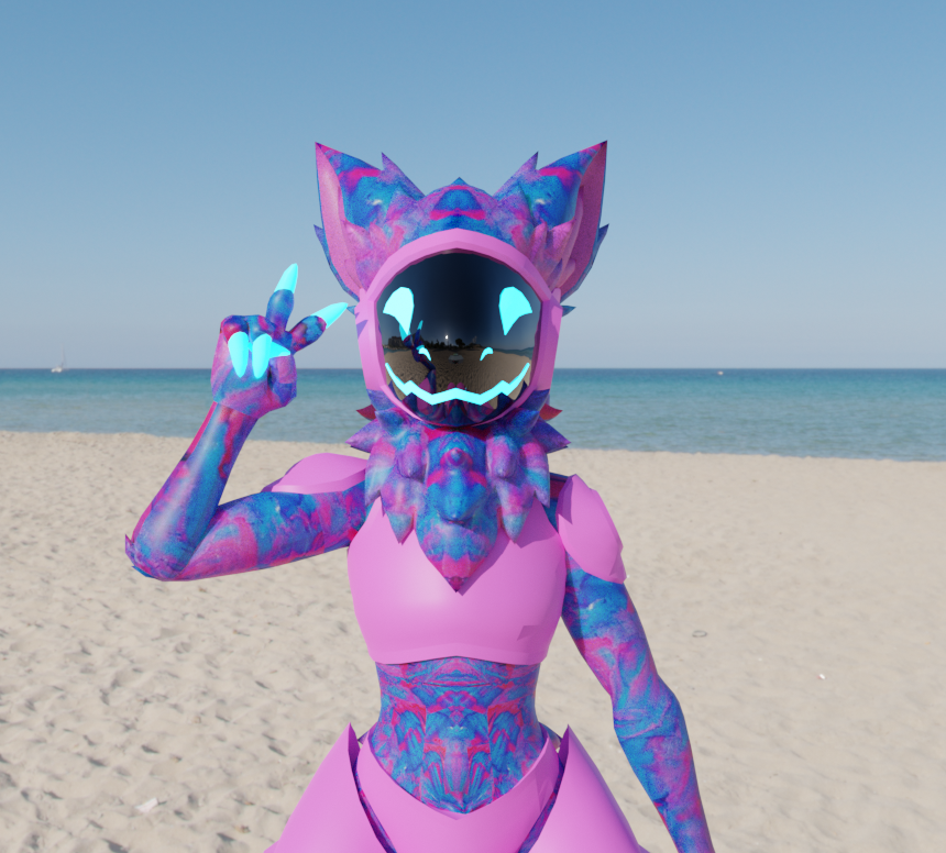 anthro beach candy candy_(character) dessert food httmj ice_cream machine male protogen seaside solo solo_focus