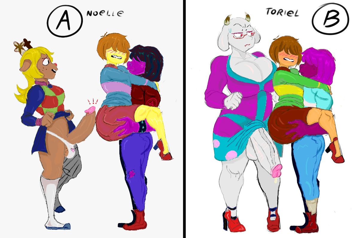 age_difference anthro deltarune detnox dzkamil40 female group human intersex male mammal noelle_holiday protagonist_(undertale) susie_(deltarune) toriel undertale video_games