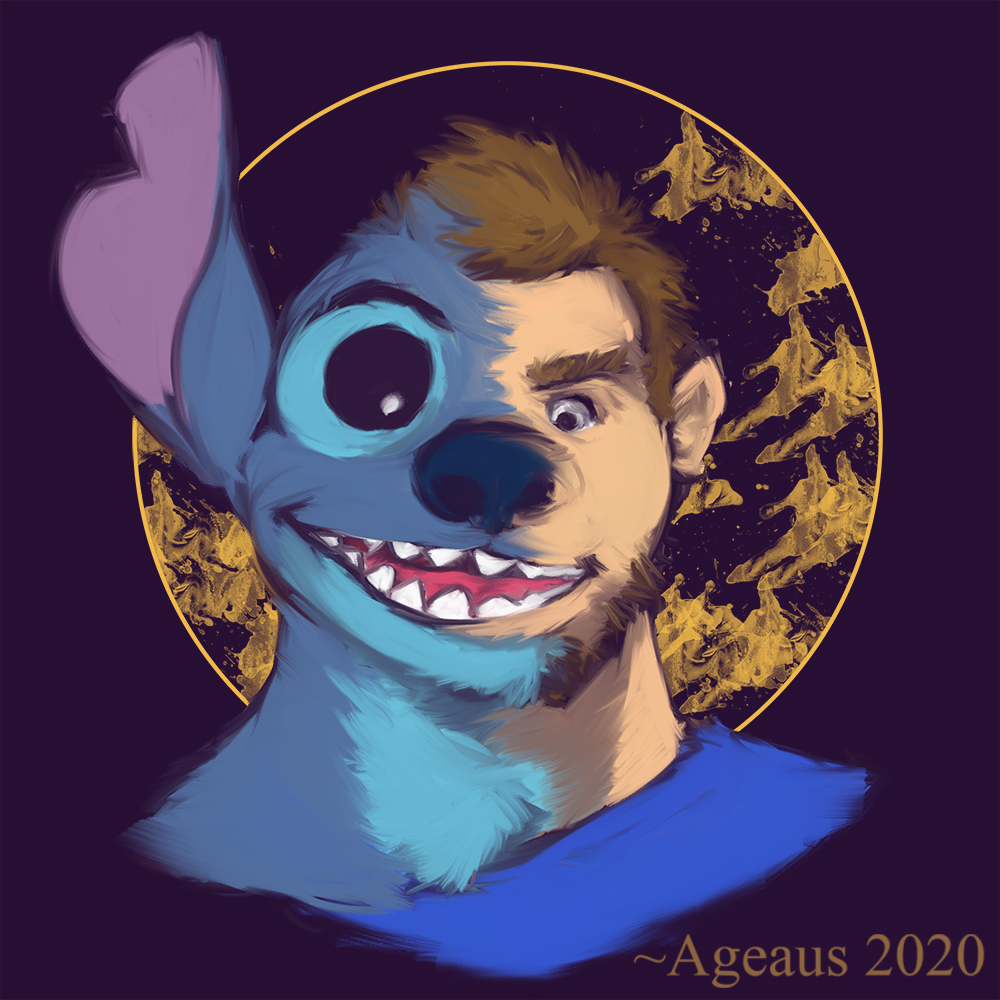 2020 ageaus alien blue_body blue_fur brown_hair clothing disney experiment_(lilo_and_stitch) eyebrows fur hair headshot_portrait human human_to_anthro lilo_and_stitch long_ears male mammal notched_ear portrait sharp_teeth smile solo species_transformation stitch_(lilo_and_stitch) teeth tf_into_fictional_character transformation tuft