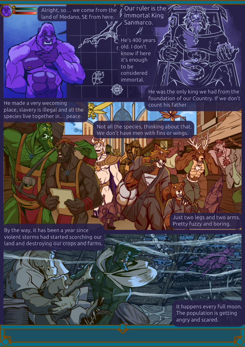 anthro antlers ape asgore_dreemur barazoku bovid canid canine canis caprine casual_nudity cervid cyoa dark_body dark_fur dark_skin dialogue domestic_pig english_text equid equine fantasy felid fox fur goat gokong gorilla green_body green_skin haplorhine horn horse letterbox lion male male/male mammal muscular orc pantherine primate purple_body purple_fur purple_skin rickleone sea skyhorn's_adventures suid suina sus_(pig) text water webcomic wolf