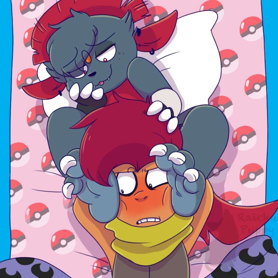1:1 3_toes anthro blush claws coffinpaws duo fang_the_weavile feet female foot_fetish foot_focus foot_on_face male male/female nintendo pok&eacute;mon pok&eacute;mon_(species) scrafty soles toe_claws toes video_games weavile