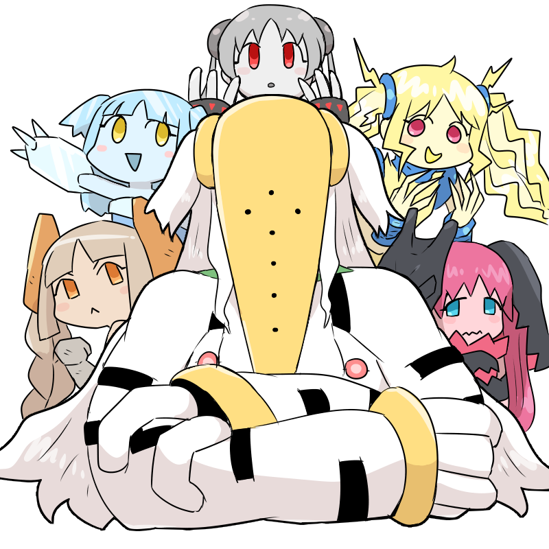 blonde_hair blue_hair blue_skin bracelet braid brown_hair colored_skin gen_3_pokemon gen_4_pokemon gen_8_pokemon gngmrkas grey_hair grey_skin hair_ornament jewelry legendary_pokemon long_hair long_sleeves markings mask no_pupils personification pokemon red_hair red_skin regice regidrago regieleki regigigas regirock registeel twintails white_background yellow_skin