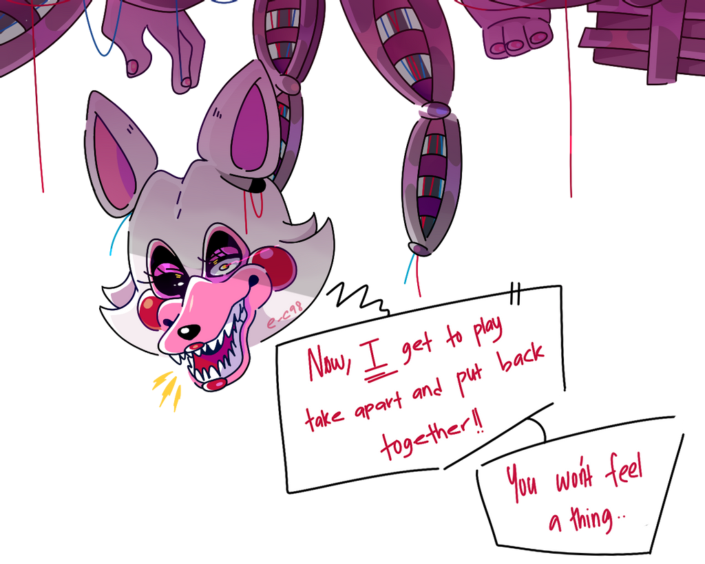 2018 alpha_channel animatronic anthro canid canine dialogue e-c98 english_text exposed_endoskeleton five_nights_at_freddy's five_nights_at_freddy's_2 fox girly heterochromia lipstick looking_at_viewer machine makeup male mammal mangle_(fnaf) open_mouth open_smile red_cheeks robot simple_background smile solo speech_bubble talking_to_viewer text transparent_background video_games white_body wire