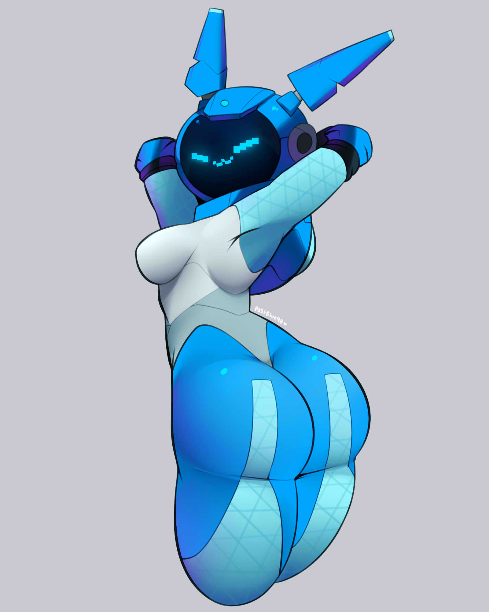 4:5 android armpit_fetish big_butt breasts butt clothed clothing curvy_figure epic_games female flirtatious fortnite gemini_(fortnite) hi_res humanoid lagomorph leporid looking_at_viewer looking_back looking_back_at_viewer machine mammal pose postblue98 rabbit robot robot_humanoid simple_background skinsuit solo thick_thighs tight_clothing video_games voluptuous wide_hips