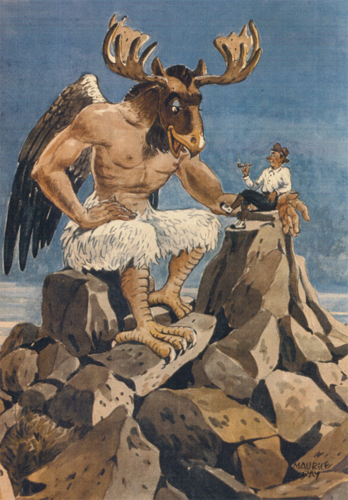 5_fingers abenaki abenaki_mythology accipitriform accipitriform_humanoid american_mythology animal_humanoid anthro antlers avian avian_humanoid beak bird bird_humanoid blue_eyelids blue_sky brown_body brown_fur capreoline capreoline_humanoid cervid cervid_humanoid duo eagle_humanoid eyebrows feathers fingers fur horn human humanoid indigenous_north_american_mythology male male/male mammal mammal_humanoid maurice_jake_day moose_humanoid mythology north_american_mythology open_mouth pamola penobscot red_tongue rock sitting size_difference sky spats spirit talons thick_eyebrows tobacco_pipe tongue wabanaki white_body white_feathers