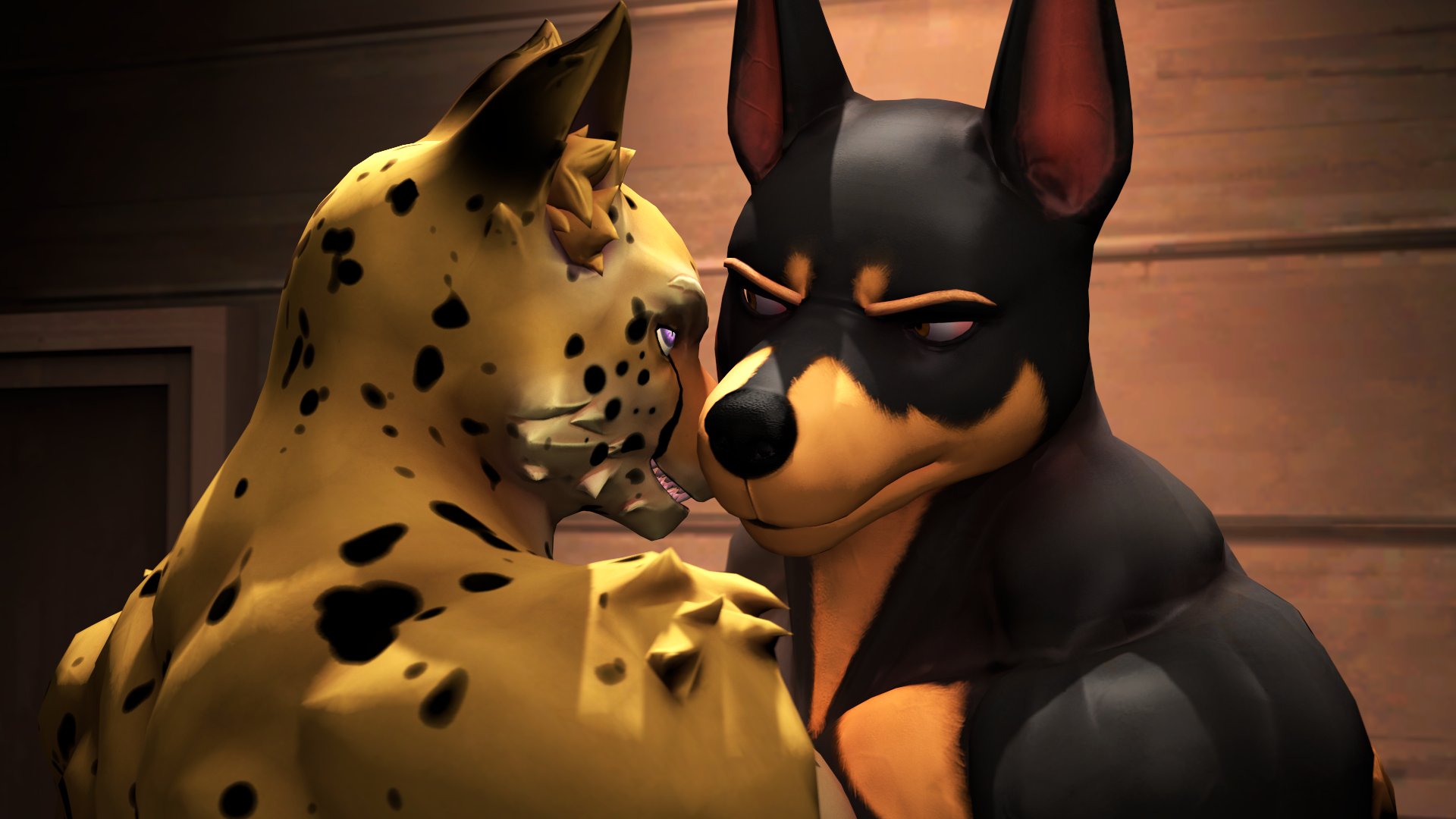 The Big ImageBoard (TBIB) - 16:9 3d (artwork) anthro brown body brown fur canid canine canis cheetah connivingrat digital media (artwork) dobermann domestic dog dominic pepe (drboumboom32) duo felid feline fur hi