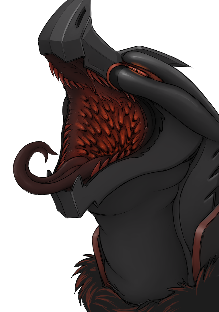 2020 alpha_channel ambiguous_gender ambiguous_pred ambiguous_species anthro anthro_pred black_body black_fur black_horn black_skin black_spikes black_tongue body_hair bust_portrait chest_tuft demon digital_drawing_(artwork) digital_media_(artwork) dragon fangs forked_tongue fur glowing glowing_eyes half-closed_eyes head_spikes horn machine markings mouth_shot multicolored_body multicolored_fur narrowed_eyes neck_tuft nude open_mouth portrait presenting presenting_mouth red_body red_eyes red_fur red_markings robot robotic side_view simple_background solo space_station_13 spikes spikes_(anatomy) standing teeth three-quarter_view tongue tongue_out transparent_background tuft verkele