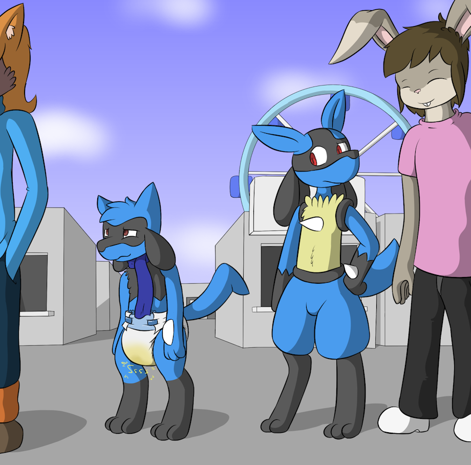 2021 accident ambiguous_gender amusement_park anthro better_version_at_source big_ears black_body black_fur blue_body blue_fur bodily_fluids bottomwear brown_body brown_eyes brown_fur bursting canid canine caught caught_off_guard clothed clothing cute_expression cute_eyes cute_face desperation dialogue diaper diaper_squish domestic_cat embarrasing embarrassed english_text exposed_diaper feet felid feline felis fluffy fluffy_tail full_diaper fur genital_fluids gesture grey_body grey_fur group happy hindpaw humiliating humiliation lagomorph leporid long_ears lucario male mammal nintendo omorashi outside padding park paws peeing pok&eacute;mon pok&eacute;mon_(species) potty_training practice public_humilation public_humiliation public_urination queue rabbit red_eyes relaxing relief relieve relieved riolu ritzcat sagging_diaper scarf scut_tail smile so_close_yet_so_far soggy_diaper sound_effects standing standing_position surprise text tired urine urine_drip urine_stain video_games walking wall_(disambiguation) wet wet_body wet_diaper wet_fur wetting wetting_diaper yellow_body yellow_fur