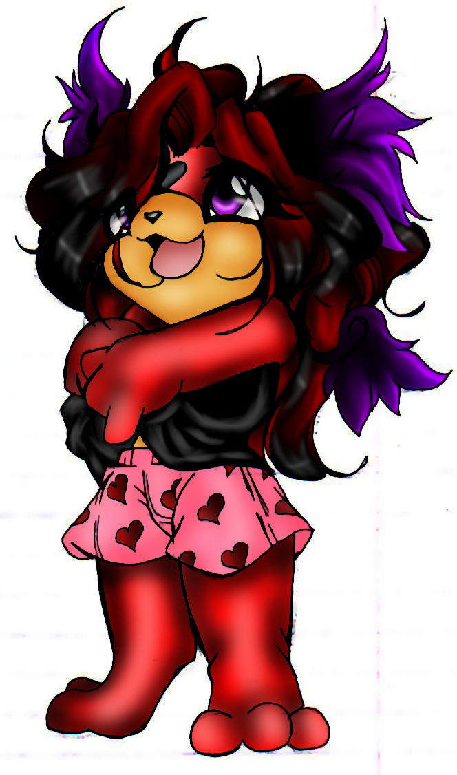 anthro black_hair breasts chibi clothed clothing crystal-for-ever eulipotyphlan female fur hair hedgehog mammal multicolored_body multicolored_fur multicolored_hair open_mouth open_smile orange_body orange_fur partially_clothed red_body red_fur red_hair simple_background smile solo two_tone_body two_tone_fur two_tone_hair white_background