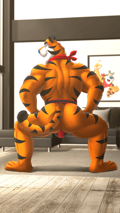 2021 2d_animation animated anthro back_muscles bandanna biceps big_bulge big_butt black_stripes bulge butt carpet clothing crouching dream_and_nightmare felid frosted_flakes fur furniture hands_on_legs hands_on_thighs inside kellogg's kerchief looking_at_viewer looking_back male mammal mascot motion_tweening muscular muscular_anthro muscular_male open_mouth orange_body orange_fur pantherine pillow quads seductive short_playtime smile sofa solo striped_body striped_fur stripes teeth thick_thighs thong tiger tony_the_tiger triceps twerking underwear wooden_floor yellow_eyes